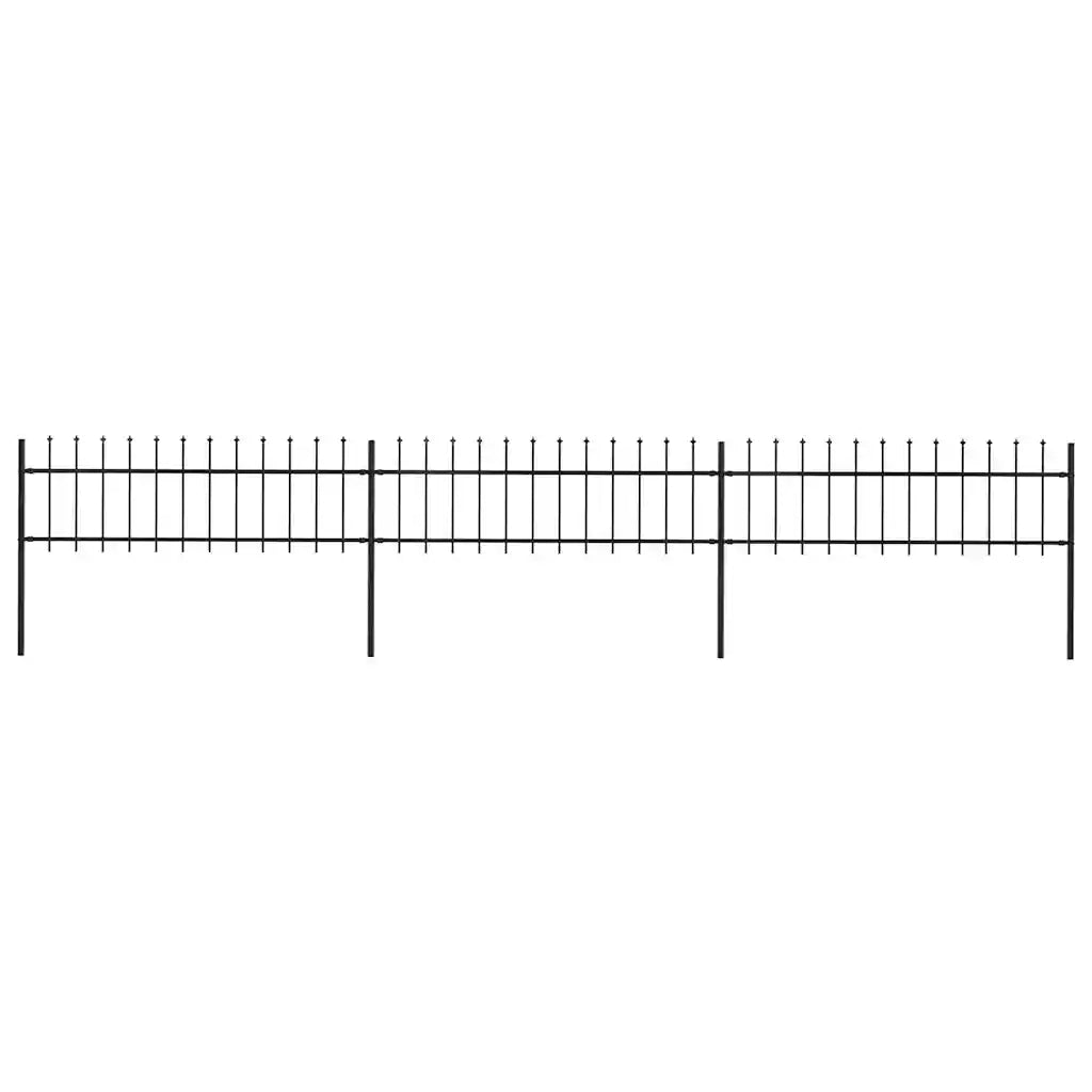Recinzione da Giardino con Punta a Lancia in Acciaio 504x60 cm Nero 277595