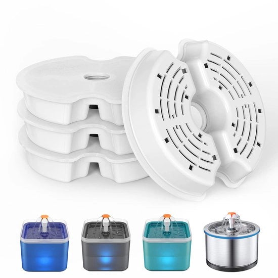 Vervangfilter per drinkfonteinautomaico per gatti e cani, Vervangfilter con resina e carbone attivo per filtri di drinkfonteinautomaico, Filtri per drinkfonteinautomaico per gatti 4-pack
