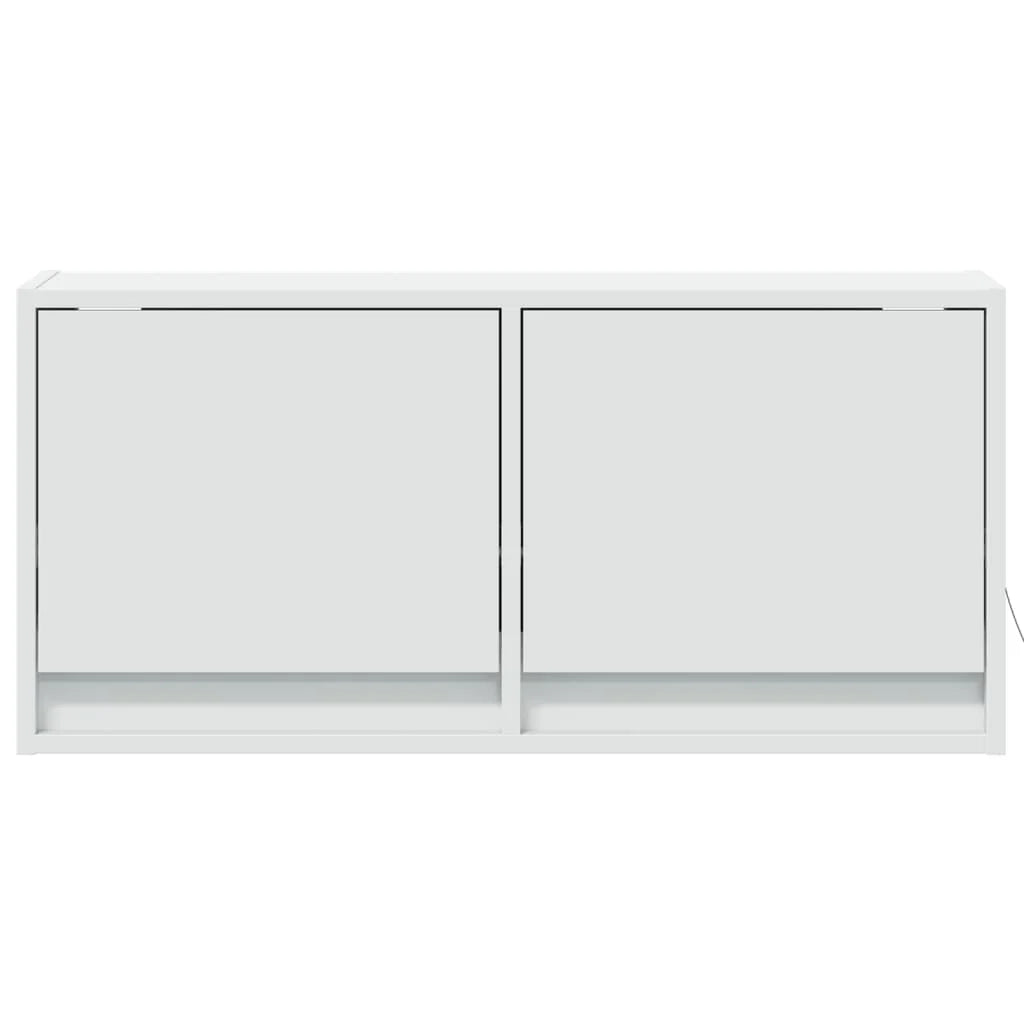 Mobile TV multimediale scaffale TV credenza mobile TV sala da pranzo soggiorno camera da letto montaggio a parete con luci LED 80 x 31 x 35 cm bianco 02_0027912