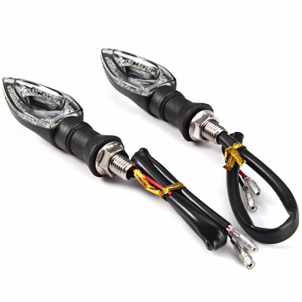 Trade Shop - Coppia Indicatore Di Direzione A 12 Led Forma Di Freccia Punta Per Moto Scooter -