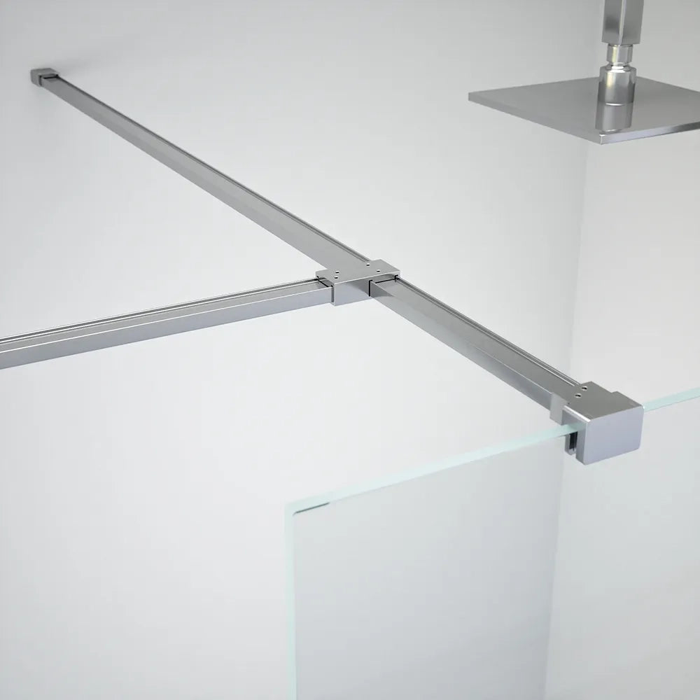 Doppia parete doccia walk-in 70x120cm con supporto a T vetro 8mm trasparente anticalcare h200 | Lazaros
