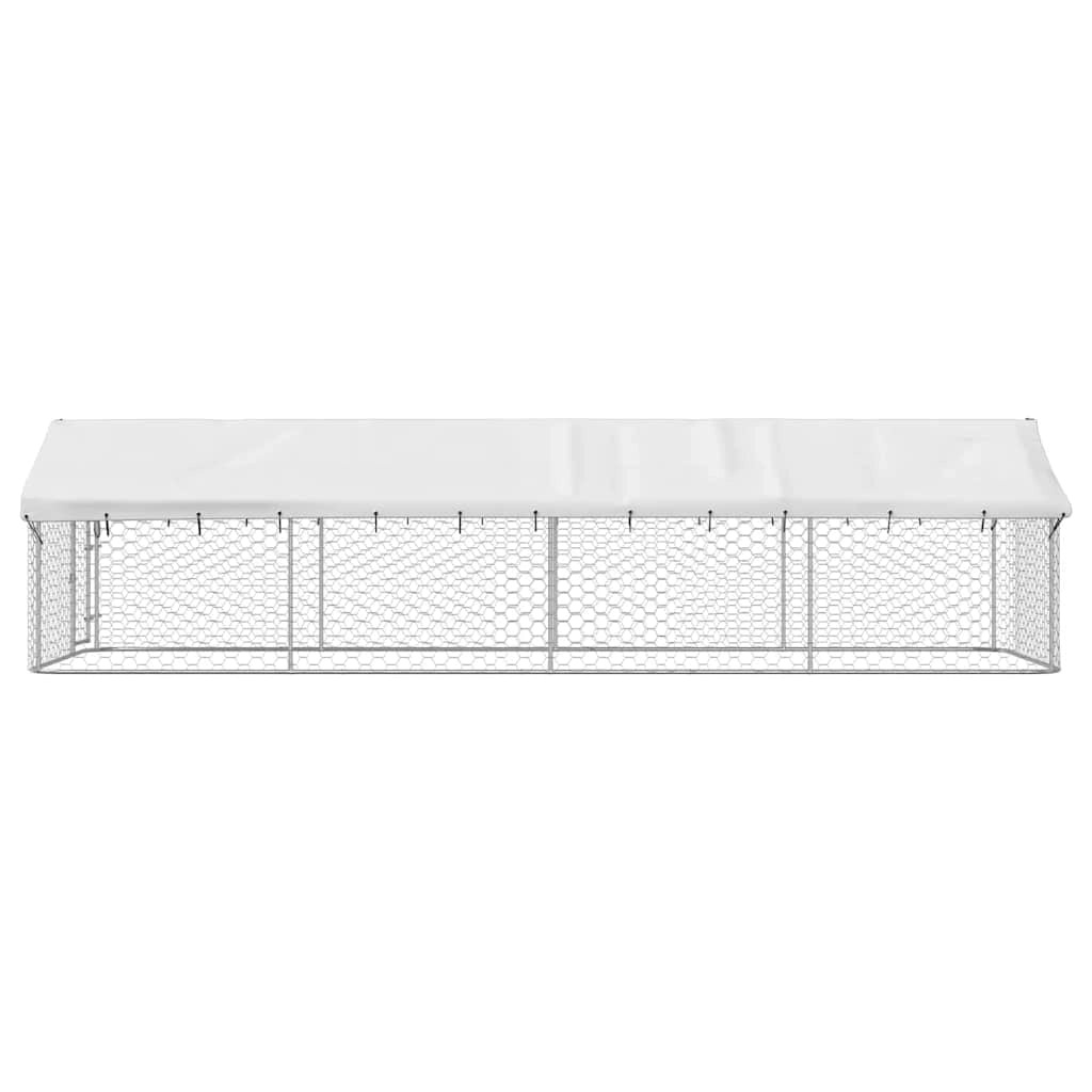 Cuccia/gabbia/recinto per animali domestici da esterno con tetto 600 x 200 x 150 cm Argento 02_0041911