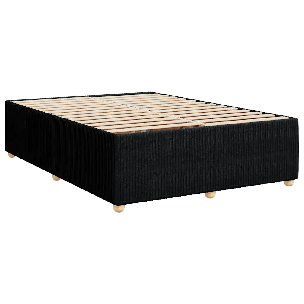 Giroletto a Molle con Materasso Nero 160x200 cm in Tessuto