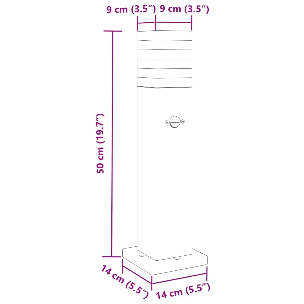 Lampade da terra per esterni con sensore 3 pezzi 50 cm alluminio nero 02_0042565