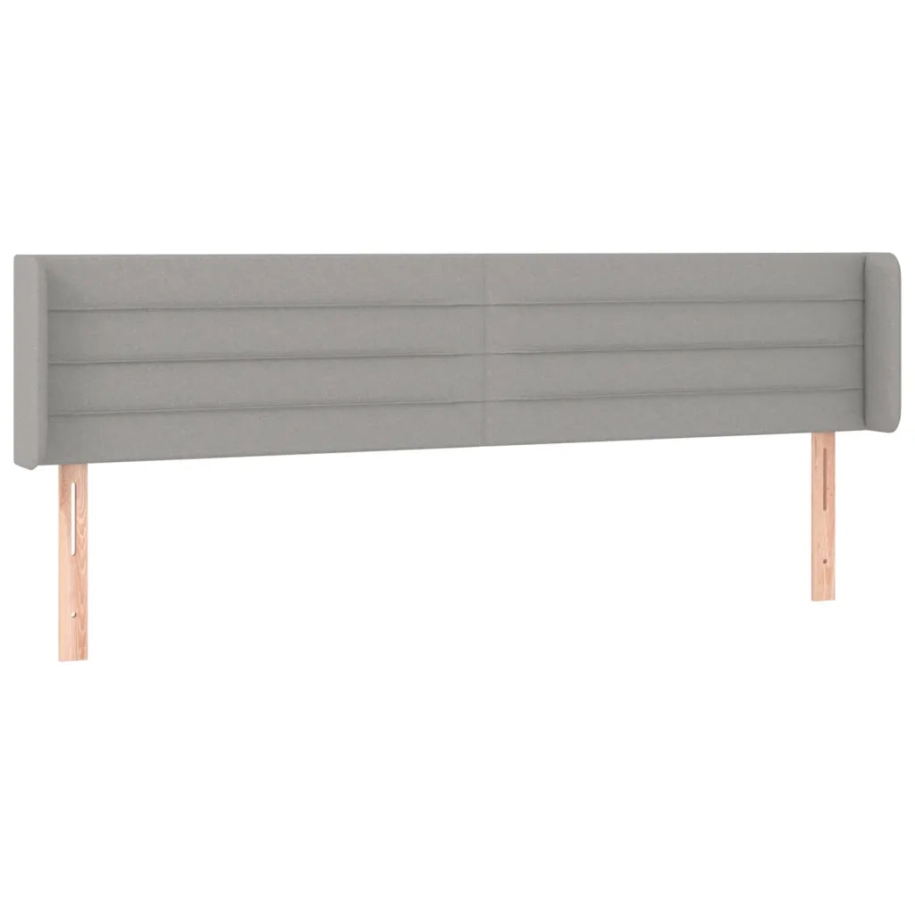 Testiera ad Orecchio Grigio Chiaro 163x16x78/88 cm in Tessuto