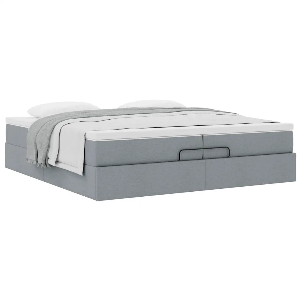 Struttura Letto Pouf con Materassi 200x200 cm in Tessuto 3311134
