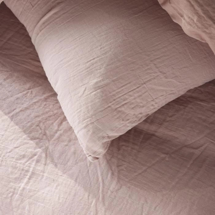 Completo letto - TODAY - 123332 - 1 persona - 140x200 cm - Garza di cotone tinta unita - Rosa sabbia