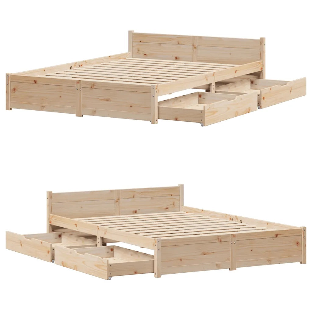 vidaXL Letto senza Materasso 140x190 cm in Legno Massello di Pino