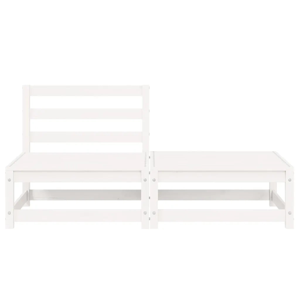 Salotto da Giardino-Set Divani da Giardino 2 pz Bianchi in Legno Massello di Pino 682855