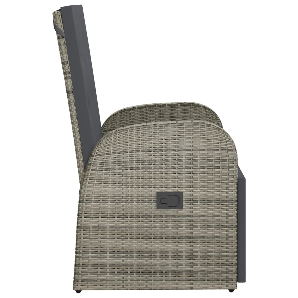 Sedie Reclinabili da Giardino con Cuscini 2 pz | Sedie da Esterno Grigio Polyrattan