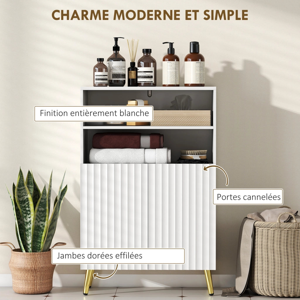 Mobiletto da Bagno Stretto 5 Ripiani ¨C zephmum ¨C 60x31.8x93 cm Bianco