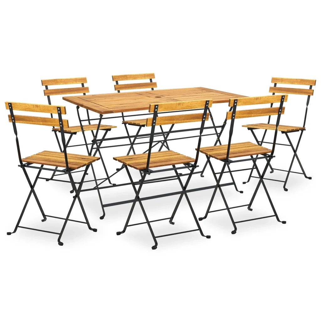 Set da Pranzo da Giardino 7 pz in Legno Massello di Acacia cod mxl 43548