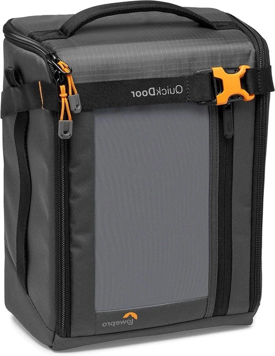 Scatola Creativa Extra Grande II senza specchio e per fotocamere DSLR - grande scatola per fotocamere con accesso rapido - realizzata con materiali riciclati - contenitore interno imbottito arancione - colore grigio