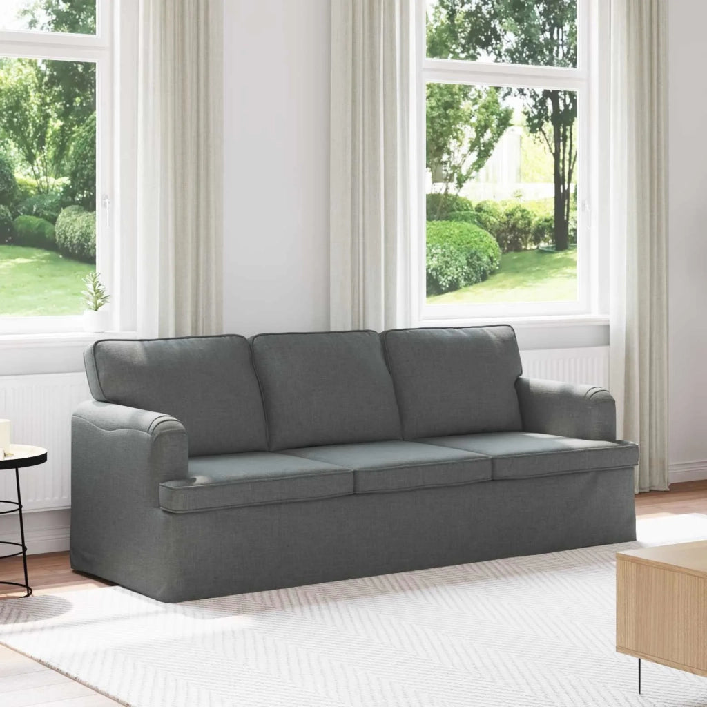 Divano Grigio scuro 201 x 80 x 85 cm Tessuto