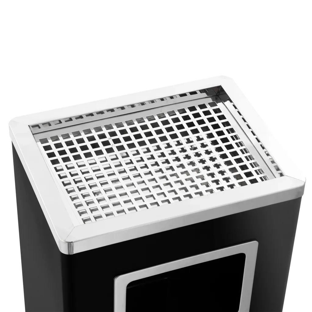 Pattumiera con Posacenere da Albergo 45 L Acciaio Nero 51093