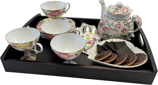Scatola di servizio in legno - Stile e multifunzionale - 1 pezzo - maho nobile scuro - 40x30x6cm