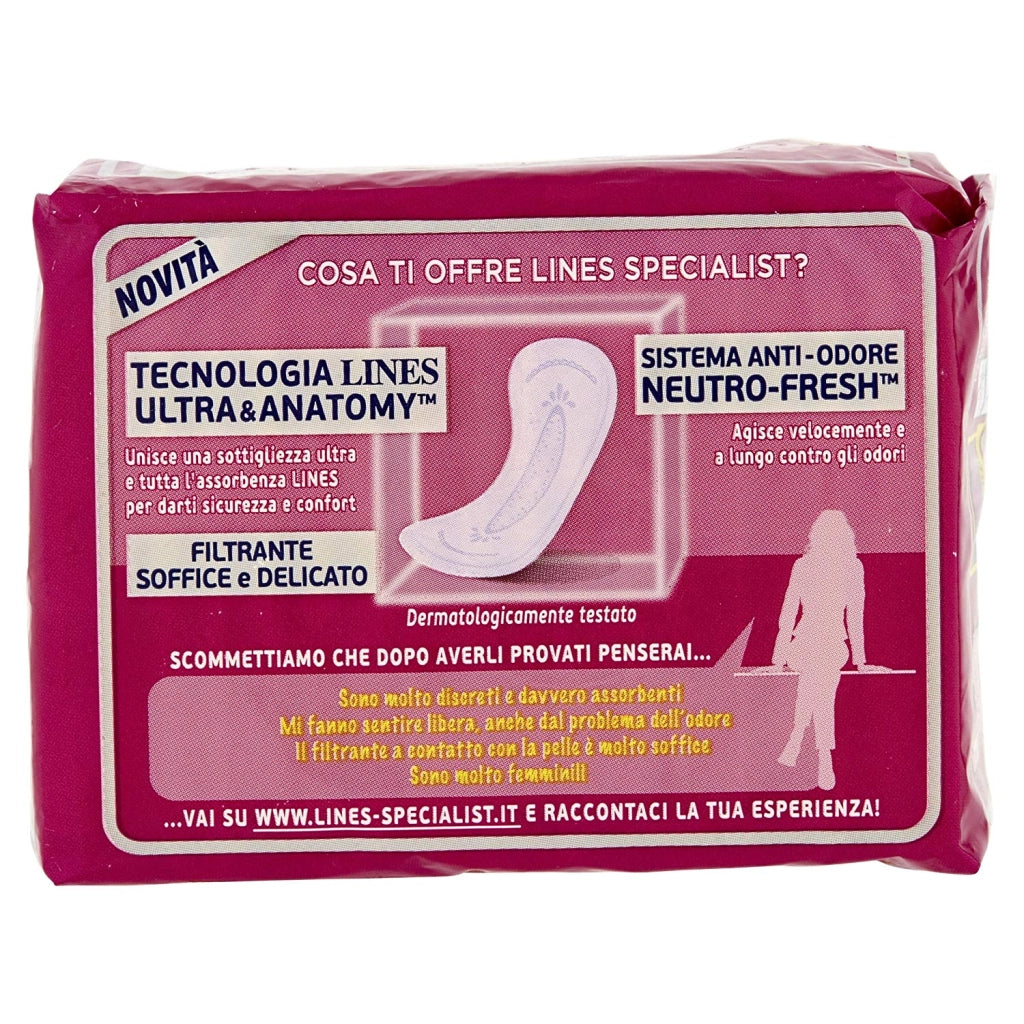 LINES SPECIALIST MINI IN CONFEZIONE DA 18PZ CON TECNOLOGIA ANTI ODORE