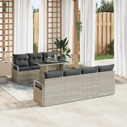 Set Divano da Giardino 8 pcs Grigio chiaro Poly Rattan 3357505
