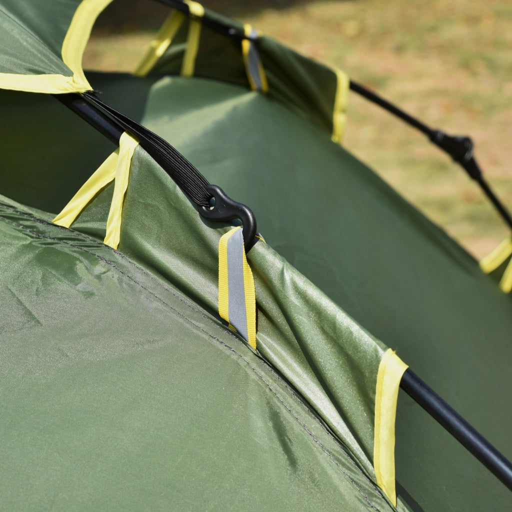 Tenda da campeggio 4 stagioni per 3 persone, impermeabile, verde scuro, 210x210x140 cm