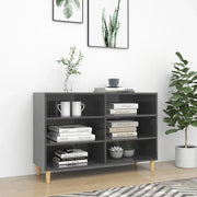 Credenza Grigio Lucido 103,5x35x70 cm in Legno Multistrato 806039