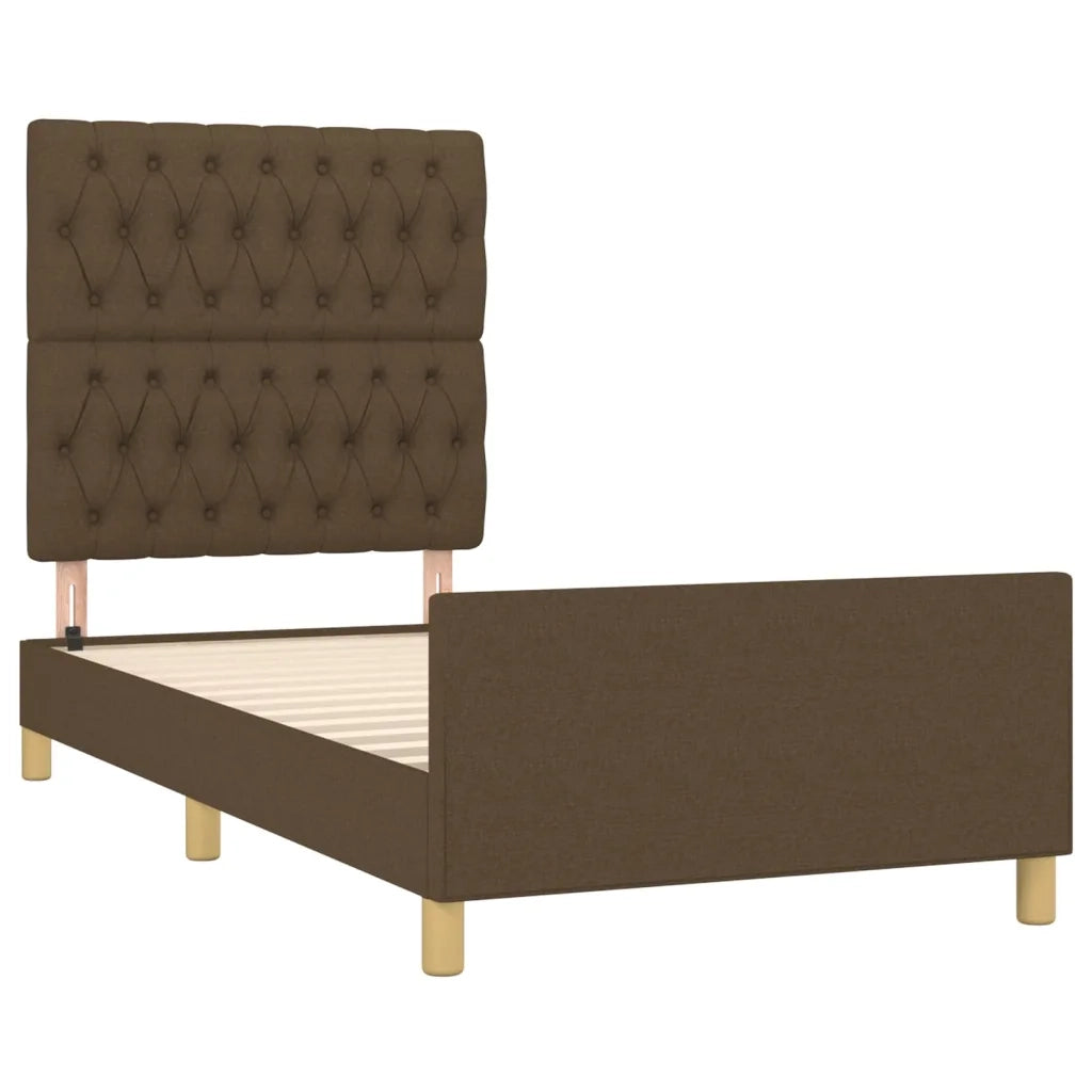 Giroletto senza Materasso Marrone Scuro 90x200 cm Tessuto 3125271