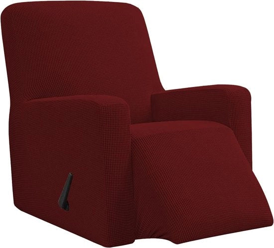 Hoes per divano jacquard, Hoes per divano, Copertura elastica per divano relax completa, Copertura elastica per divano TV (Rosso vino)