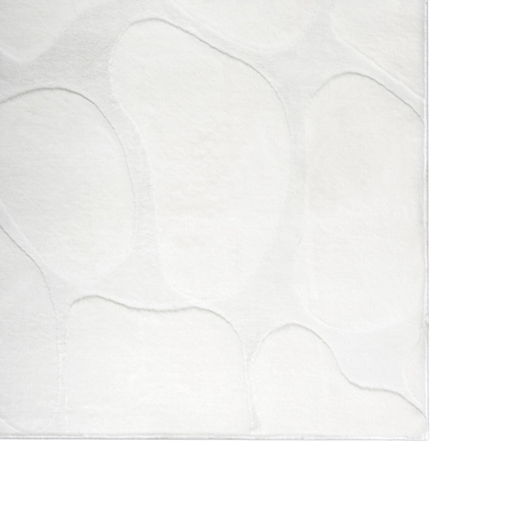 Tappeto decorativo rettangolare in jacquard 80 x 300 cm, bianco sporco design elegante