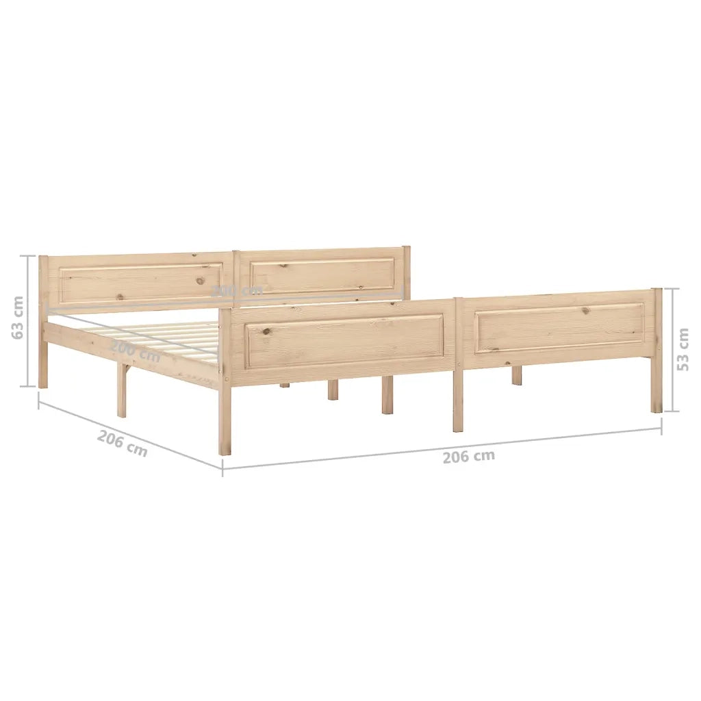 Giroletto senza Materasso 200x200 cm in Legno Massello Pino 322102