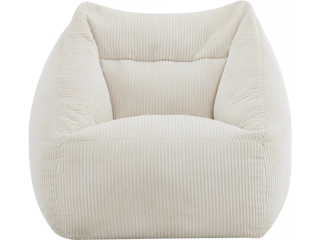 Pouf in velluto a coste "Medellin" - Beige - 85 x 85 x 72 cm