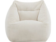 Pouf in velluto a coste "Medellin" - Beige - 85 x 85 x 72 cm
