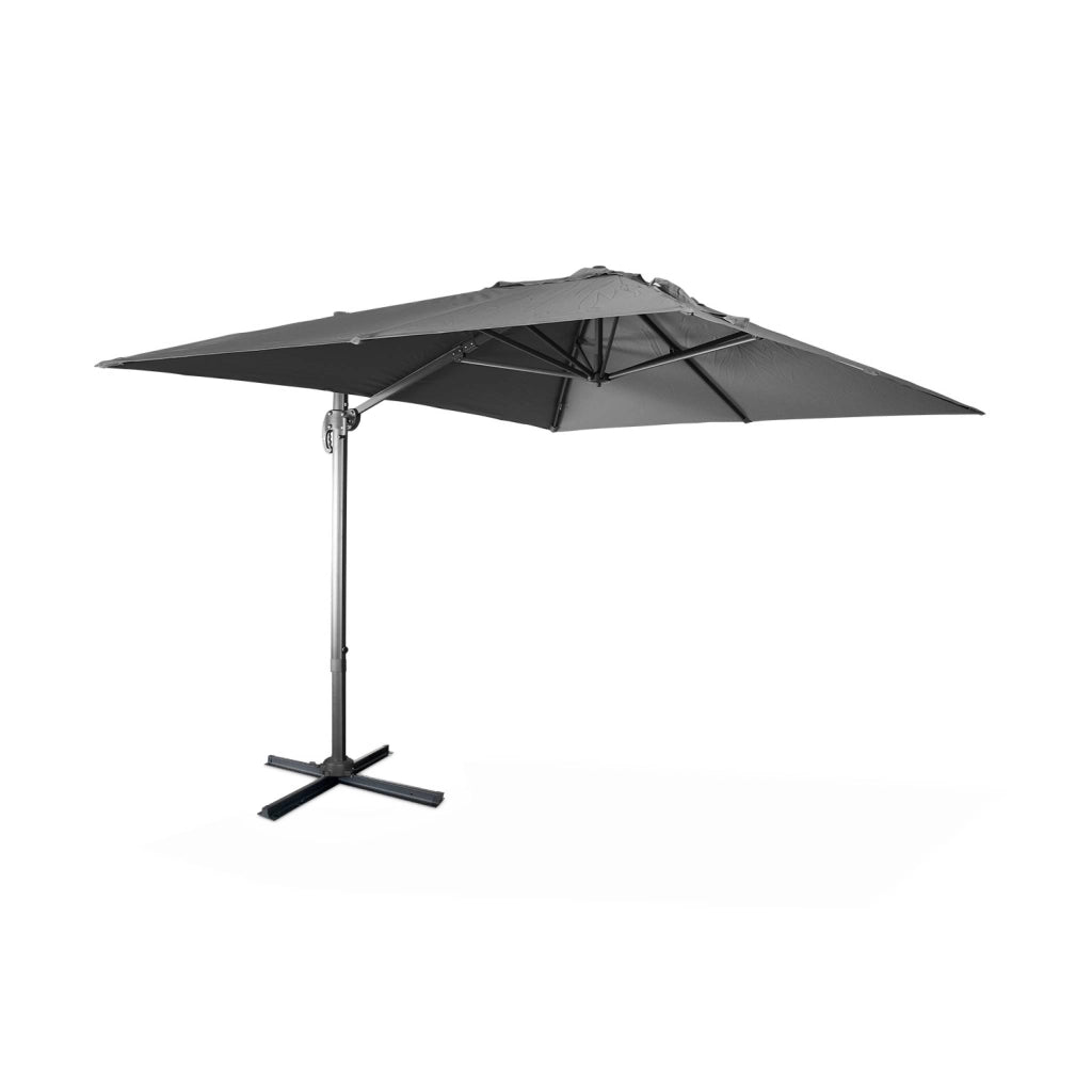 Ombrellone rettangolare, 3x4m, grigio