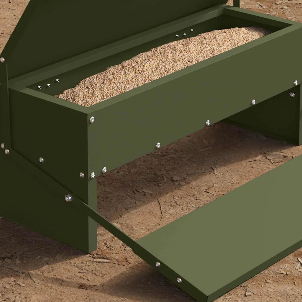 Mangiatore a Pedale per Pollo Verde oliva 48,5 x 39,5 x 19 cm CFW3485467