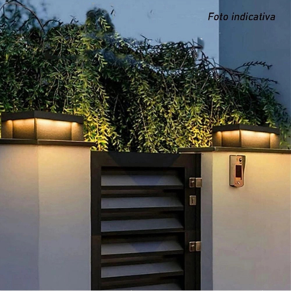 Trade Shop - Faretto Led Pannello Solare Cubo Applique Parete Segnapasso Terra Cct Ip65 Qw-3c -