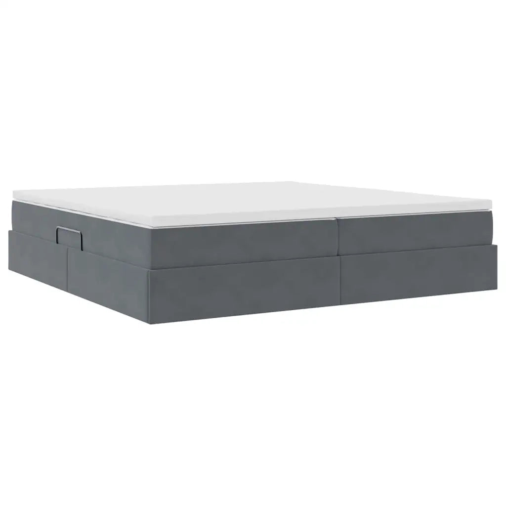 Letto con contenitore e materasso Grigio scuro 200 x 200 cm 3370324