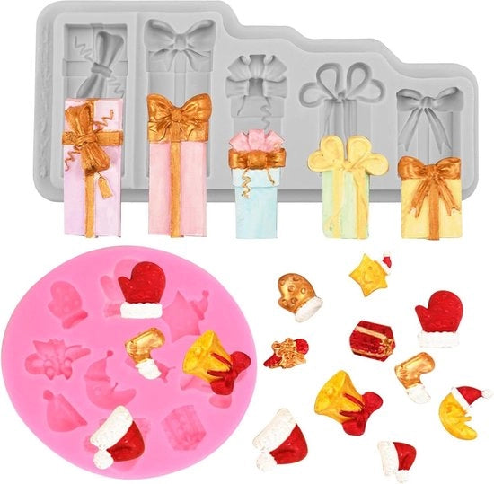 Mallen per Fondant di Cioccolata - 3D Trays per Decorazione di Natale - Trays per Schiuma di Zucchero - Trays per Gelato di Cioccolata - Trays per Decorazione di Torta di Natale - Trays per Decorazione DIY di Torta di Natale - Trays per Regali di Natale