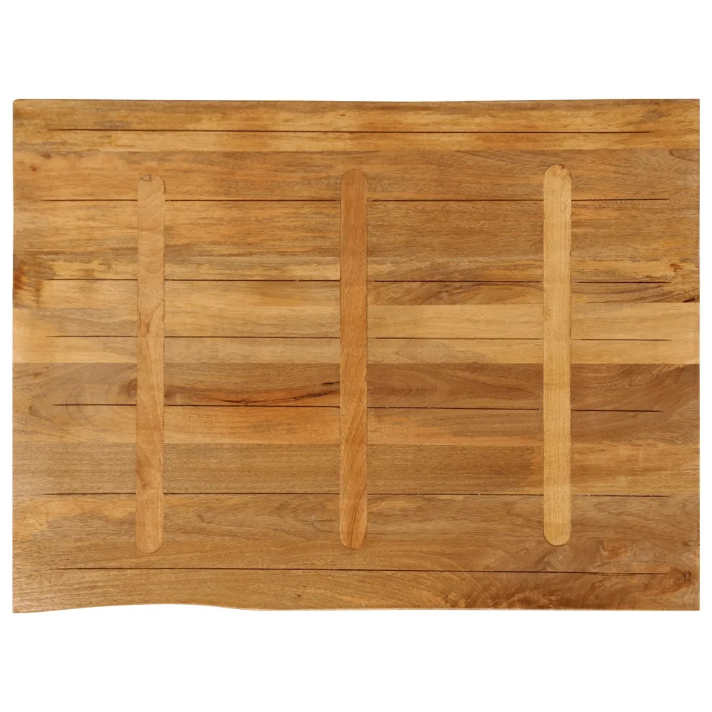 Piano Tavolo 100x80x3,8 cm Bordi Vivi in Legno Massello Mango 370796