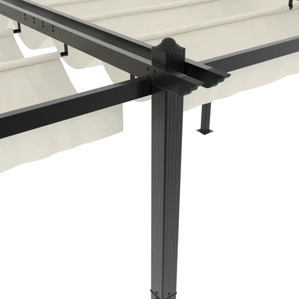 Gazebo da Giardino con Tetto Retrattile Crema 3x6m in Alluminio 3217061