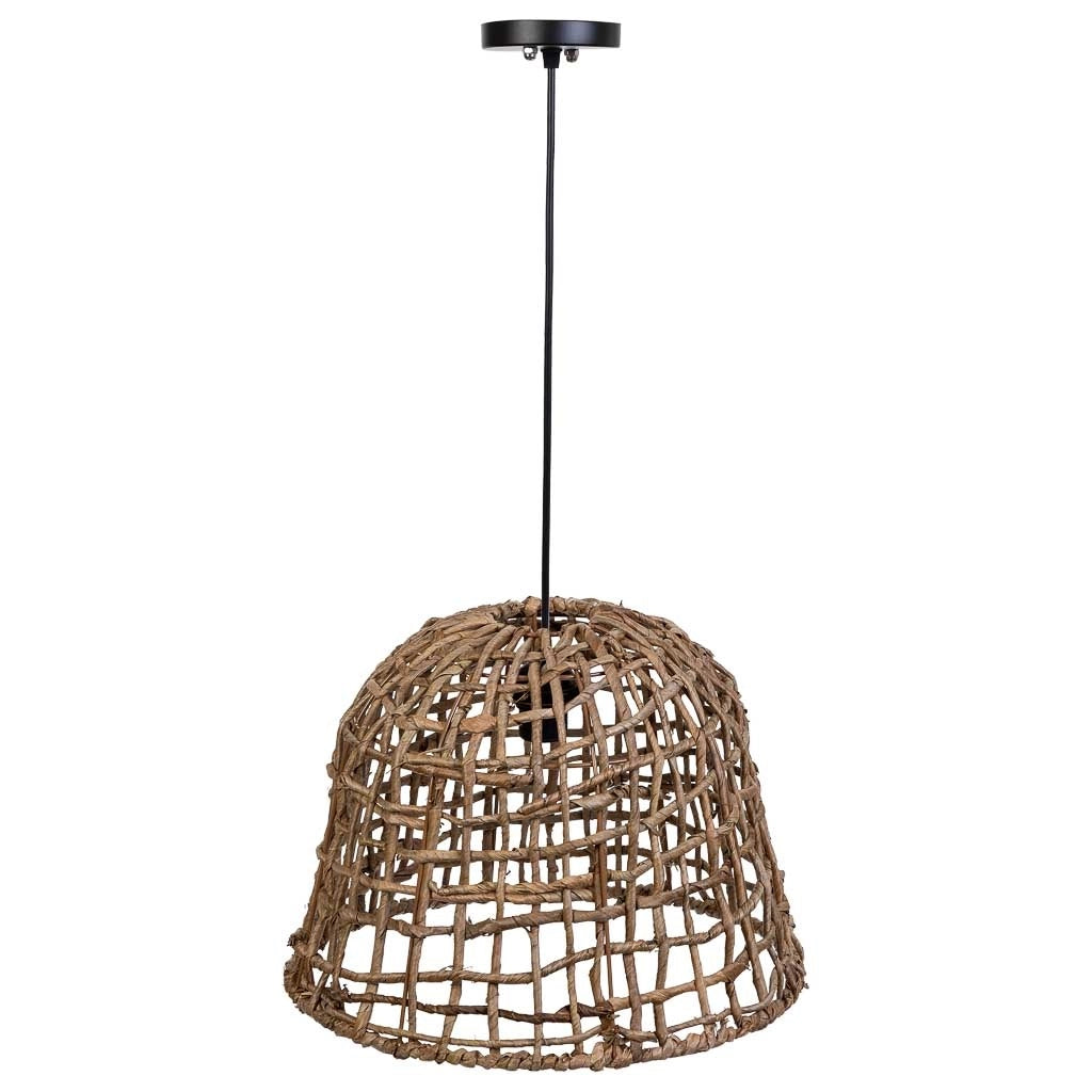 Lampada da soffitto in foglia di banano marrone naturale, D42x30h cm