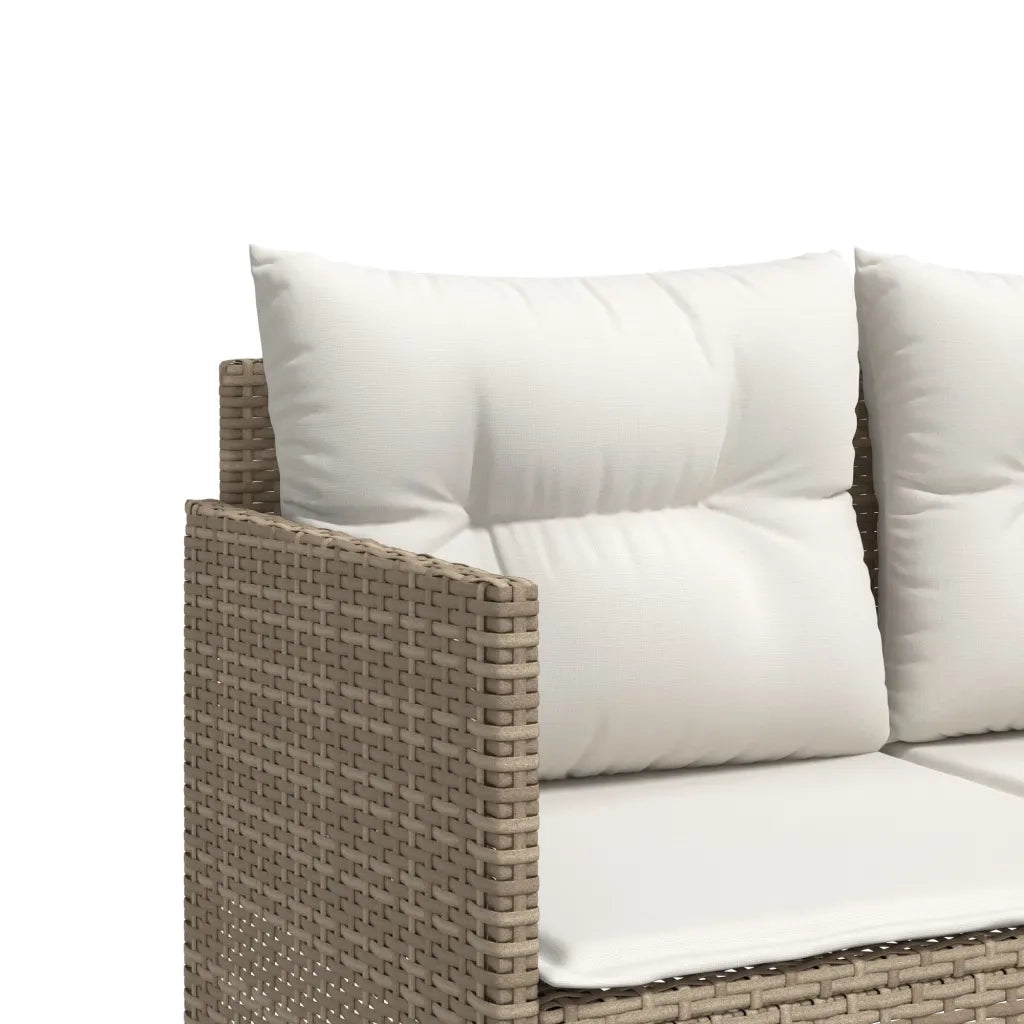 Set Divano da Giardino 5 pz con Cuscini Beige in Polyrattan 3261525