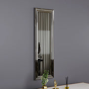 Croviana, Specchio Forma Rettangolare, 30x90h cm Argento
