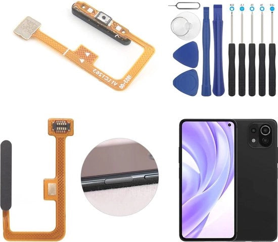 Sensor di pressione del pulsante Flex per Xiaomi 11 Lite 4G/5G - Cavo Flex ON OFF per pulsante - pezzo di ricambio di riparazione - con attrezzi.