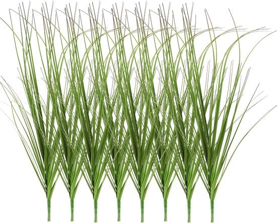 8 Bundels Kunstgras Decorativo, Alto 50 cm, UV-Resistente, Decorazione Esterna per Casa e Giardino.