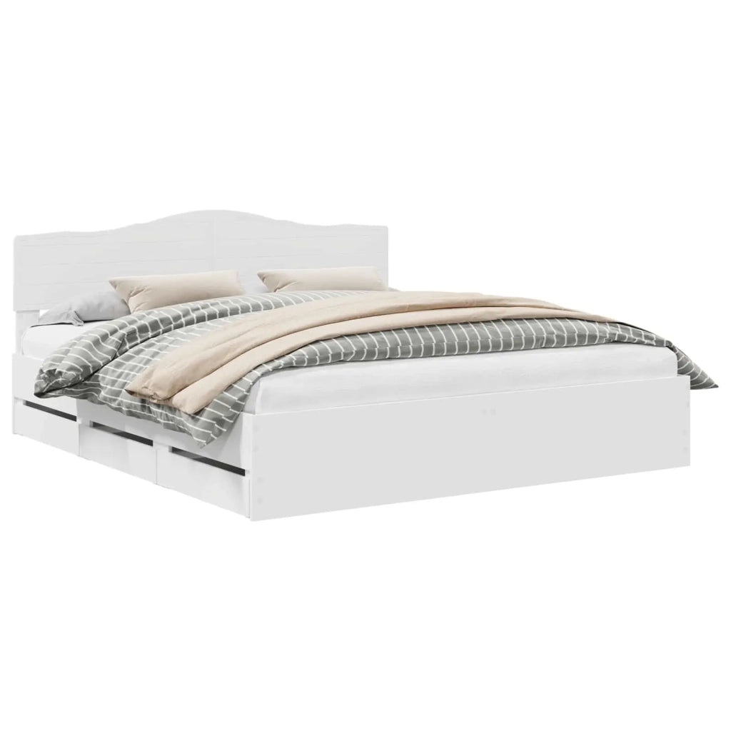 Struttura del letto Bianco 200 x 200 cm Legno Ingegnerizzato 3412970