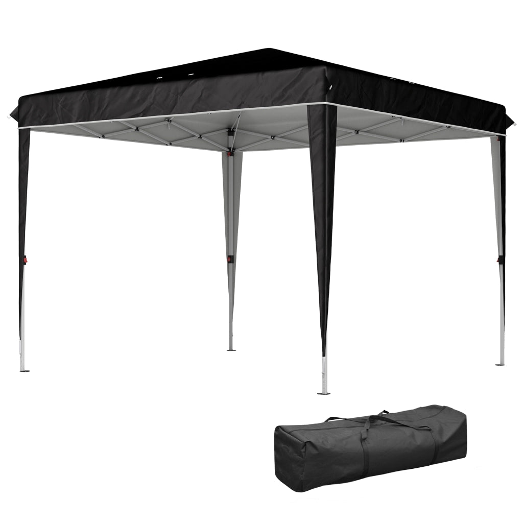 Gazebo da giardino per esterno 3x3 m ¨C zephmum ¨C metallo nero con tessuto Oxford