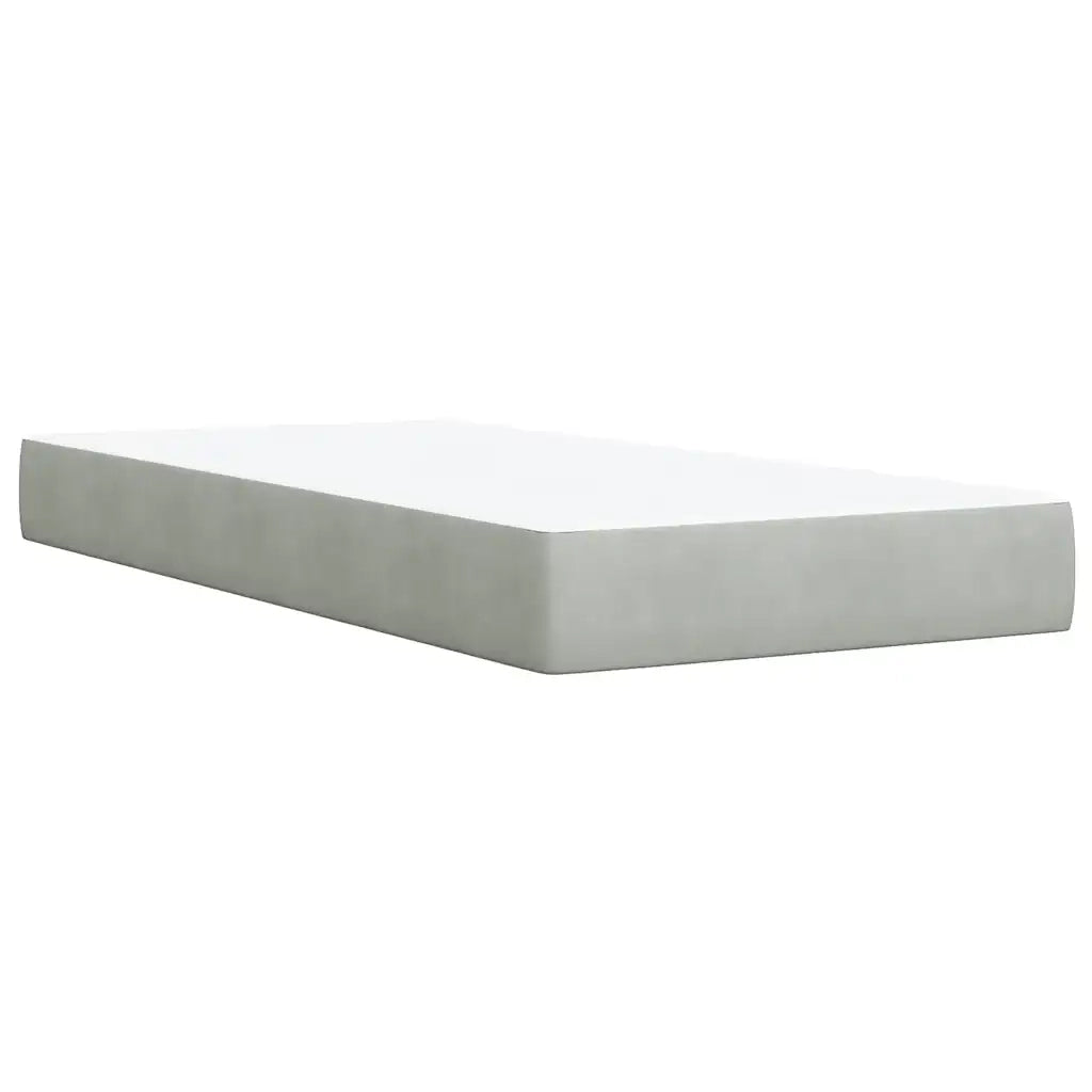 Giroletto a Molle con Materasso Grigio Chiaro 90x200 cm Velluto