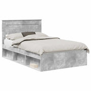 Letto matrimoniale | Letto per adulti | Struttura del letto Calcestruzzo 120 x 190 cm Pino massello