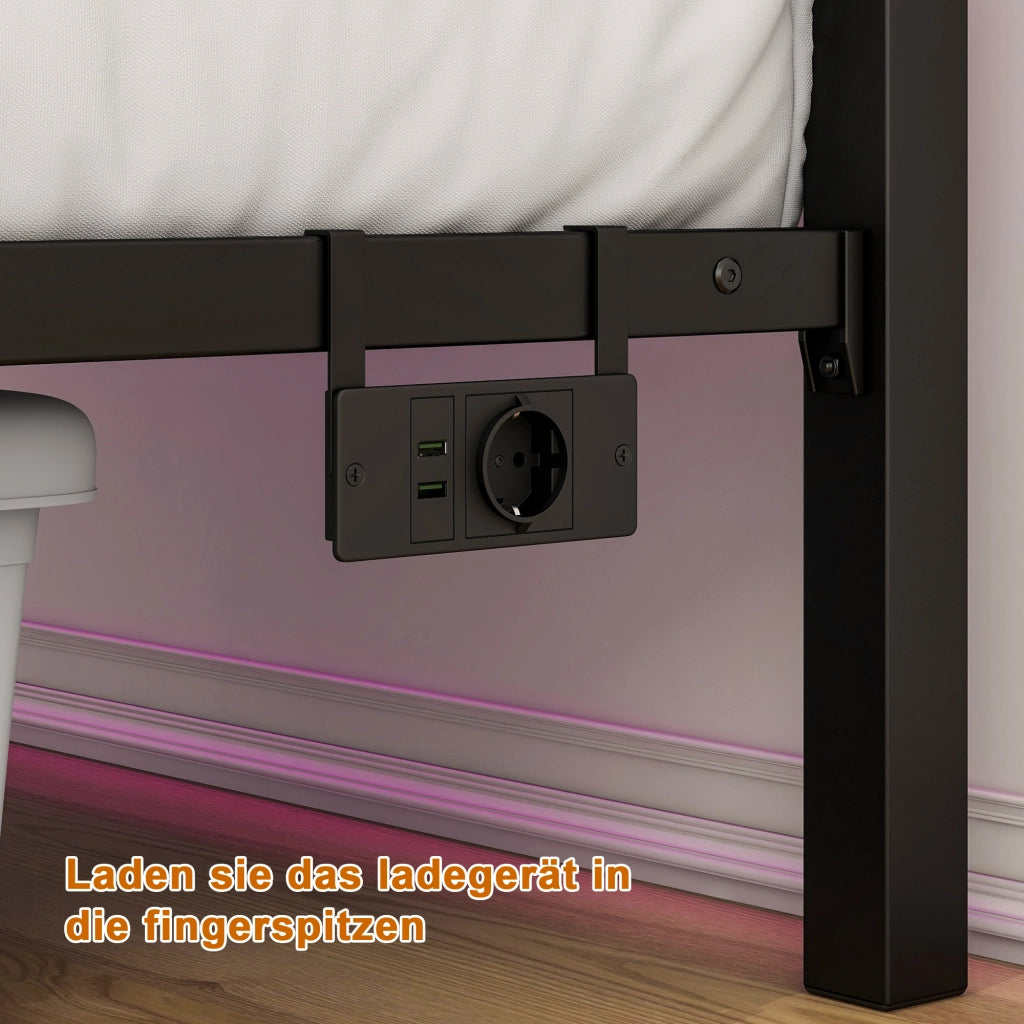 Giroletto con LED e USB ¨C MINIMAL ¨C Metallo, Contenitore, 120x200