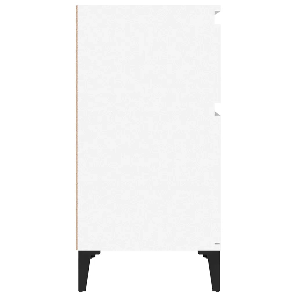Set di 2 Comodini | Armadio da Notte | Mobiletto da notte Bianchi 40x35x70 cm