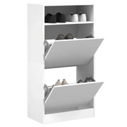 Scarpiera-Scaffale per scarpe Bianca 60x34x116 cm in Legno Multistrato