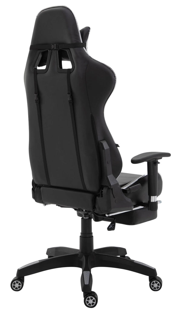 Sedia gaming ufficio Turbo bianco/nero,Finta pelle (metallizzata)